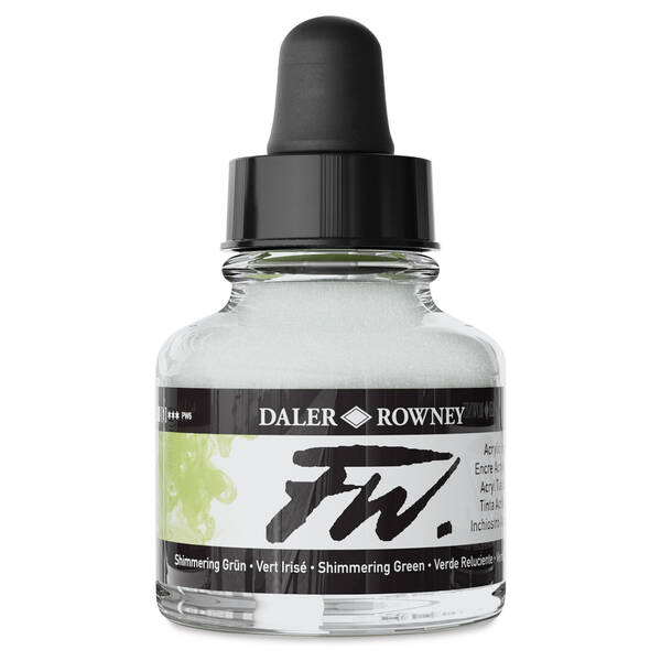 Daler Rowney FW Ink Sıvı Akrilik Boya 29,5ml Shimmering Green - 1