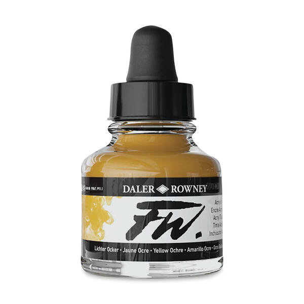 Daler Rowney FW Ink Sıvı Akrilik Boya 29,5ml Yellow Ochre - 1