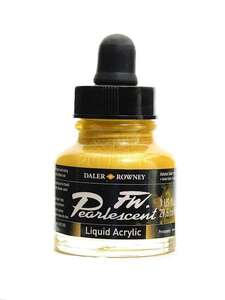Daler Rowney FW Pearlescent Sıvı Akrilik Boya 29,5 Ml Autumn Gold - Daler Rowney