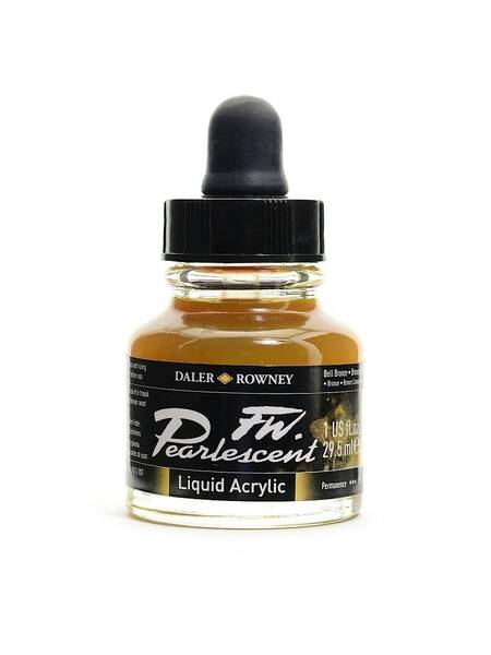 Daler Rowney FW Pearlescent Sıvı Akrilik Boya 29,5 Ml Bell Bronze - 1