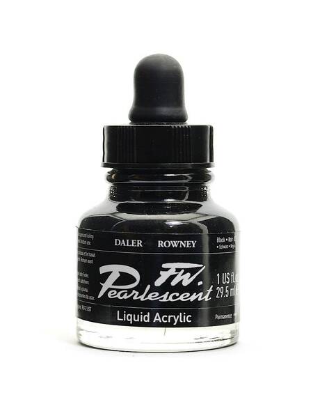 Daler Rowney FW Pearlescent Sıvı Akrilik Boya 29,5 Ml Black - 2