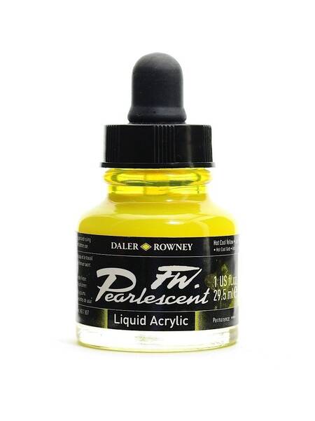 Daler Rowney FW Pearlescent Sıvı Akrilik Boya 29,5 Ml Hot Cool Yellow