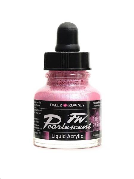 Daler Rowney FW Pearlescent Sıvı Akrilik Boya 29,5 Ml Platinum Pink - 1