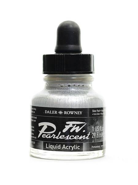 Daler Rowney FW Pearlescent Sıvı Akrilik Boya 29,5 Ml Silver Pearl - 2