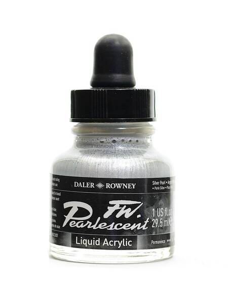 Daler Rowney FW Pearlescent Sıvı Akrilik Boya 29,5 Ml Silver Pearl