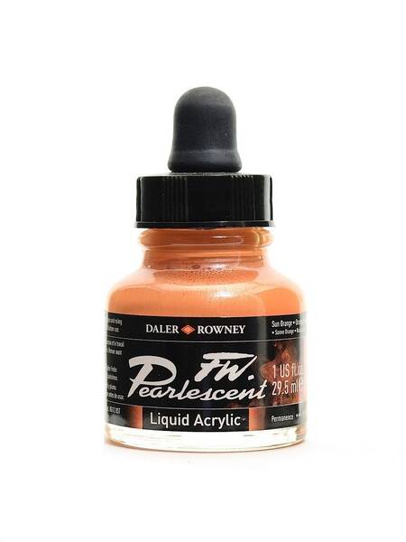 Daler Rowney FW Pearlescent Sıvı Akrilik Boya 29,5 Ml Sun Orange - 1