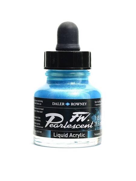 Daler Rowney FW Pearlescent Sıvı Akrilik Boya 29,5 Ml Sun-Up Blue - 2