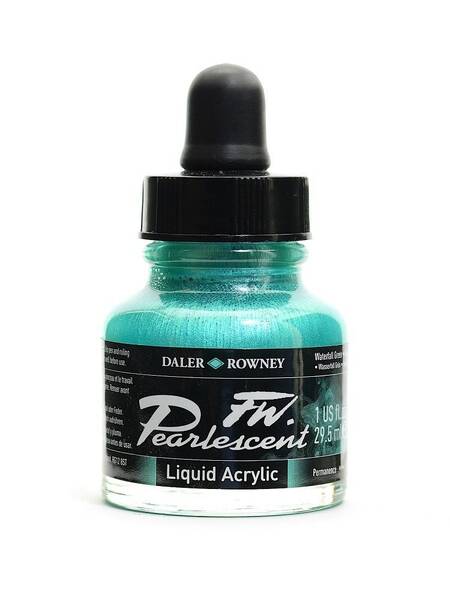 Daler Rowney FW Pearlescent Sıvı Akrilik Boya 29,5 Ml Water Green - 2