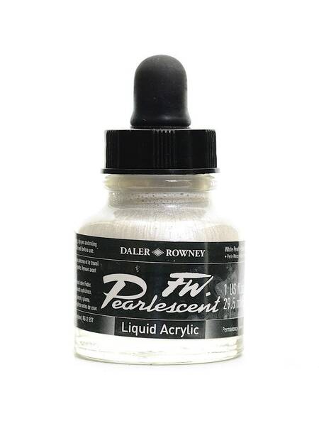 Daler Rowney FW Pearlescent Sıvı Akrilik Boya 29,5 Ml White Pearl - 1