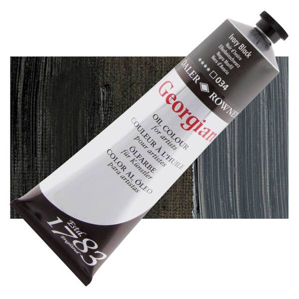 Daler Rowney Georgian Yağlı Boya 225 Ml Ivory Black - 1