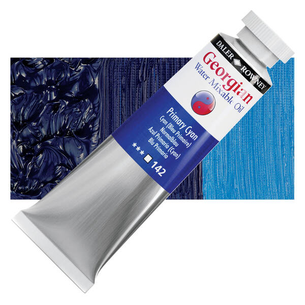 Daler Rowney Georgian Su Bazlı Yağlıboya 37ml Primary Cyan - 1