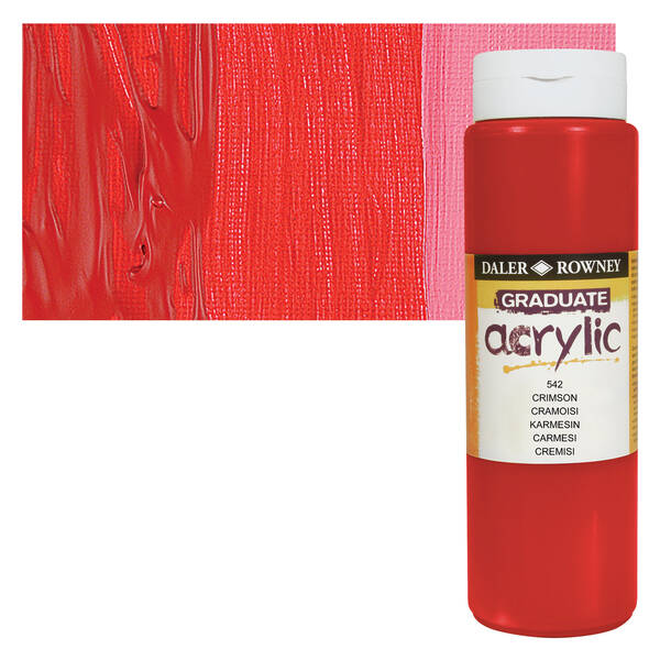 Daler Rowney Graduate Akrilik 500 Ml Crimson - 1