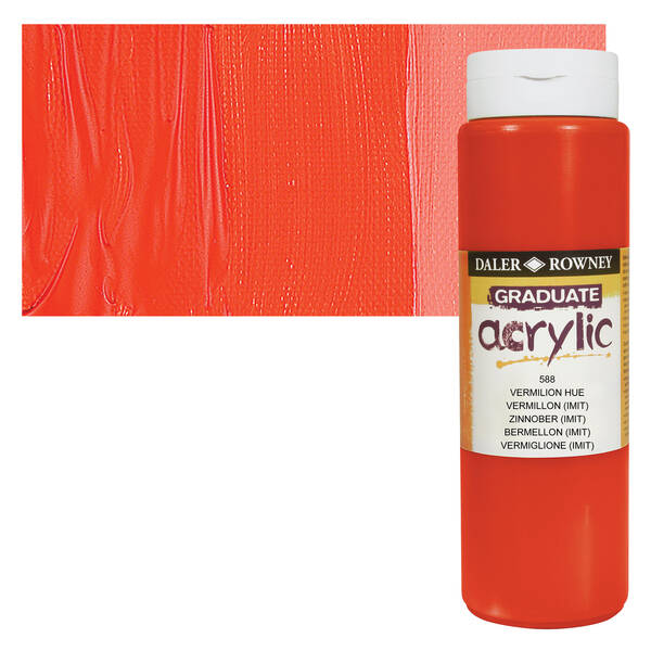 Daler Rowney Graduate Akrilik 500 Ml Vermilion - 1