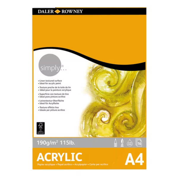 Daler Rowney Simply Akrilik Eskiz Defteri A4 190gr 16 Sayfa - 1