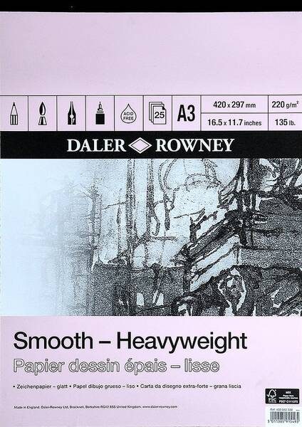 Daler Rowney Smooth Heavyweight Eskiz Defteri A3 220gr 25 Yaprak - 1