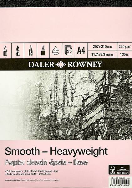 Daler Rowney Smooth Heavyweight Eskiz Defteri A4 220gr 25 Yaprak