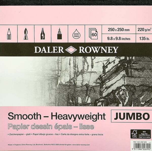 Daler Rowney Smooth Heavyweight Jumbo Eskiz Defteri 220gr 25X25cm - 1