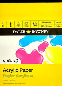 Daler Rowney System 3 Akrilik Pad A3 230GR 20 Yaprak - Daler Rowney