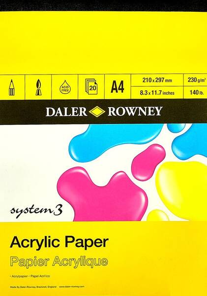 Daler Rowney System 3 Akrilik Pad A4 230GR 20 Yaprak - 1