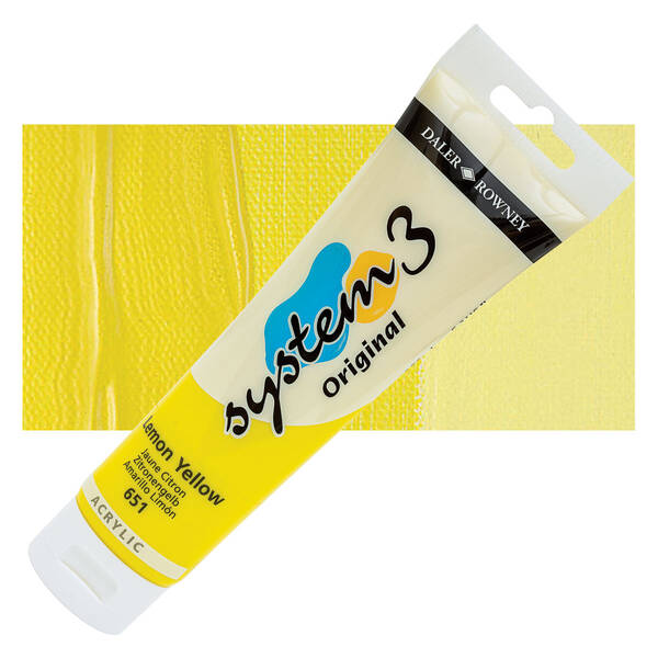 Daler Rowney System 3 Original Akrilik Boya 150 Ml 651 Lemon Yellow - 1