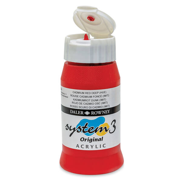 Daler Rowney System 3 Original Akrilik Boya 500 Ml Cadmium Red Deep Hue - 3