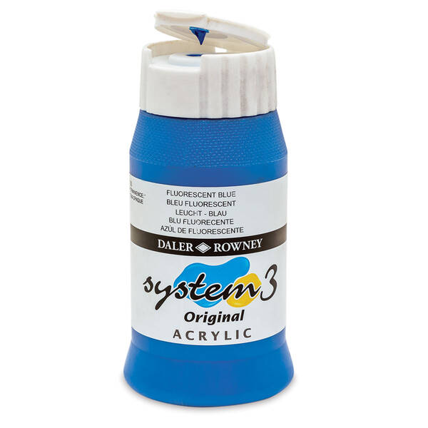 Daler Rowney System 3 Original Akrilik Boya 500 Ml Fluorescent Blue - 3