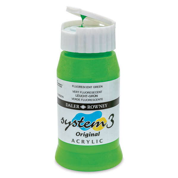 Daler Rowney System 3 Original Akrilik Boya 500 Ml Fluorescent Green - 3