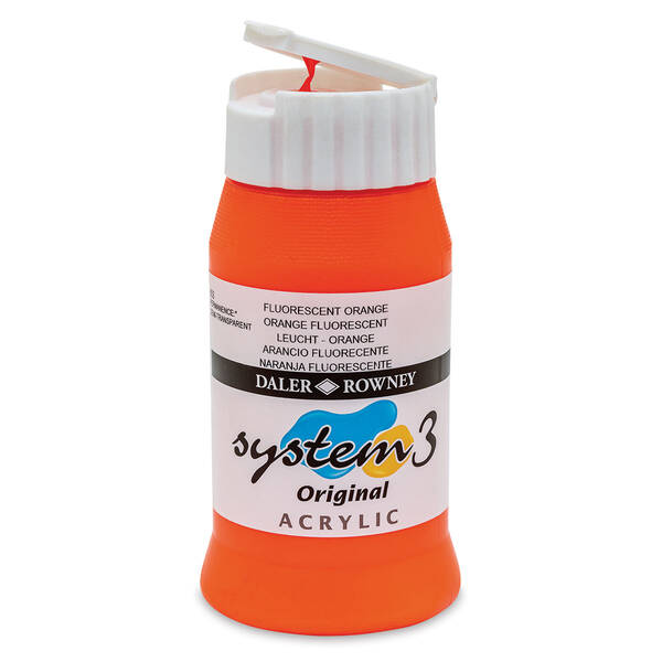 Daler Rowney System 3 Original Akrilik Boya 500 Ml Fluorescent Orange - 3