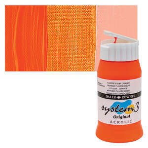 Daler Rowney System 3 Original Akrilik Boya 500 Ml Fluorescent Orange - 4