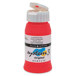 Daler Rowney System 3 Original Akrilik Boya 500 Ml Fluorescent Red - 3