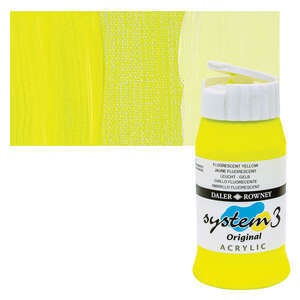 Daler Rowney System 3 Original Akrilik Boya 500 Ml Fluorescent Yellow - 4