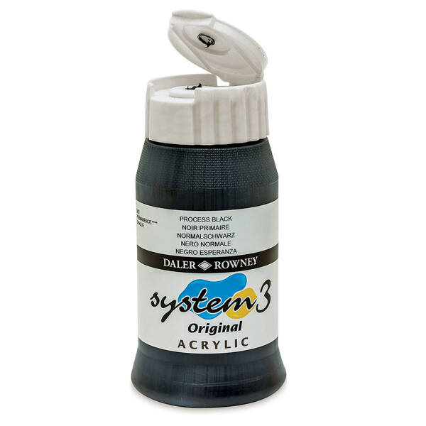 Daler Rowney System 3 Original Akrilik Boya 500 Ml Process Black - 3