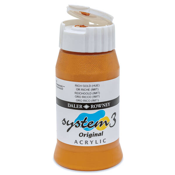 Daler Rowney System 3 Original Akrilik Boya 500 Ml Rich Gold - 3