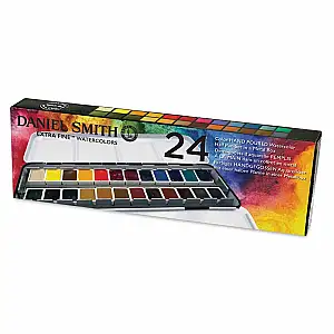 Daniel Smith Extra Fine Yarım Tablet Sulu Boya Seti 24'lü Metal Kutu - 2