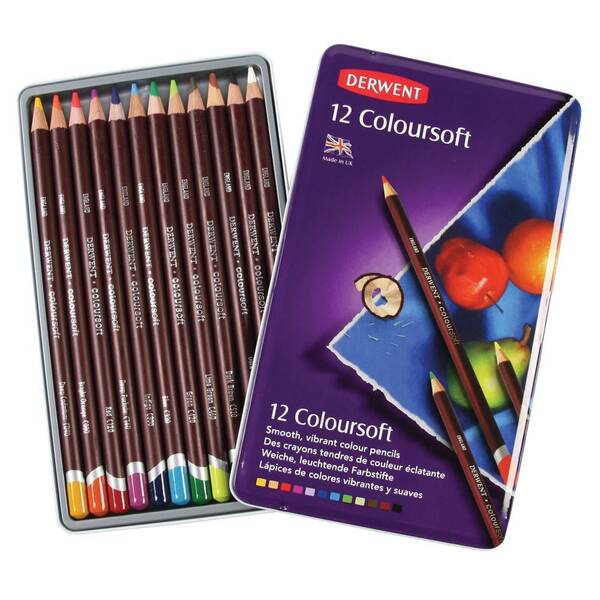 Derwent Coloursoft 12'li Teneke Kutu - 1