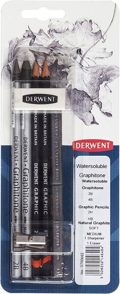Derwent Watersoluble Graphitone Mixed Blister