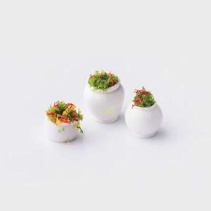 Eshel Çiçekli Toprak Saksı 1/75 3Lü - Eshel