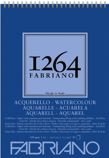 Fabriano 1264 Suluboya Defteri 300gr A3 30 Yaprak Spiralli - 1