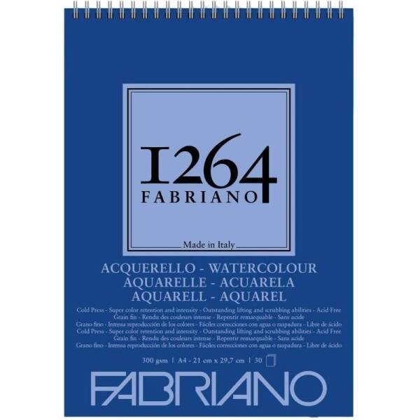 Fabriano 1264 Suluboya Defteri 300gr A4 30 Yaprak Spiralli - 1