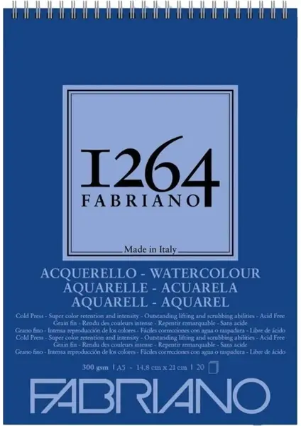 Fabriano 1264 Suluboya Defteri 300gr A5 20 Yaprak Spiralli - 1