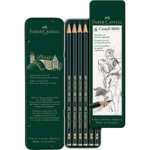 Faber Castell - Faber Castel 9000 Dereceli Kalem Seti 6'lı Metal Kutu