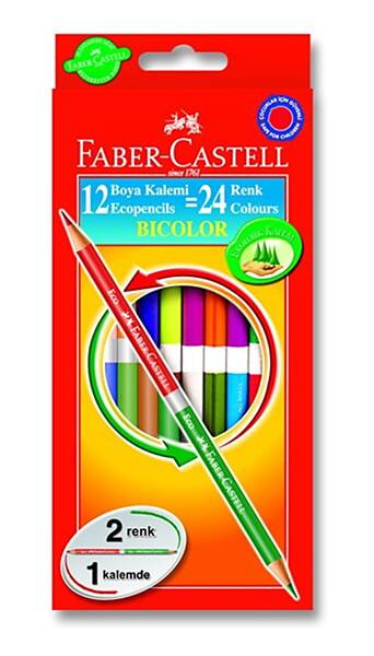 Faber Castell Bicolor Kuru Boya Kalemi 24 Renk 120612