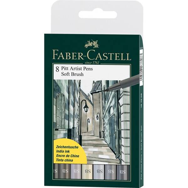 Faber Castell Pitt Artist Pen 8 Li Soft Brush