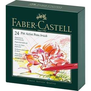 Faber Castell - Faber Castell Pitt Artist Pen Fırça Uçlu Kalem 24 Lü Firça Uç Stud.B