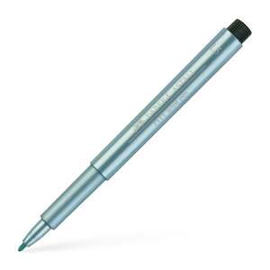 Faber Castell - Faber Castell Pitt Artist Pen Fırça Uçlu Kalem Metalik Mavi