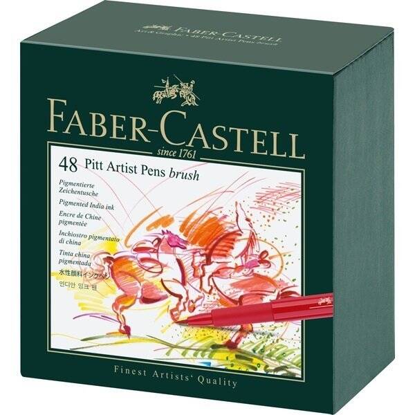 Faber Castell Pitt Artist Pen Fırça Uçlu Kalem Studio Box 48 Li