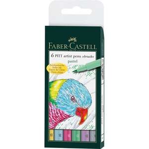 Faber Castell - Faber Castell Pitt Çizim Kalemi 6'lı Pastel