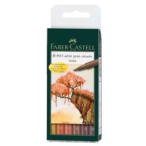 Faber Castell - Faber Castell Pitt Çizim Kalemi 6'lı Toprak