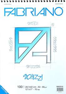 Fabriano Schizzi Clasico Eskiz Defteri 90gr A3 Spiralli - Fabriano
