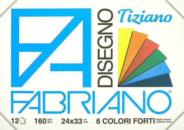 Fabriano Tiziano Disegno Pastel Boya Defteri 160gr 24X33cm 12 Yaprak Canlı Renkler - 1